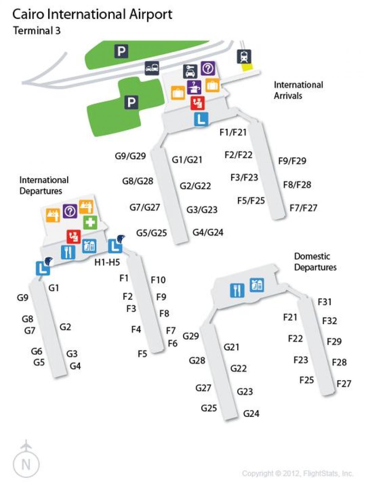 Карта Каір тэрмінал аэрапорта 