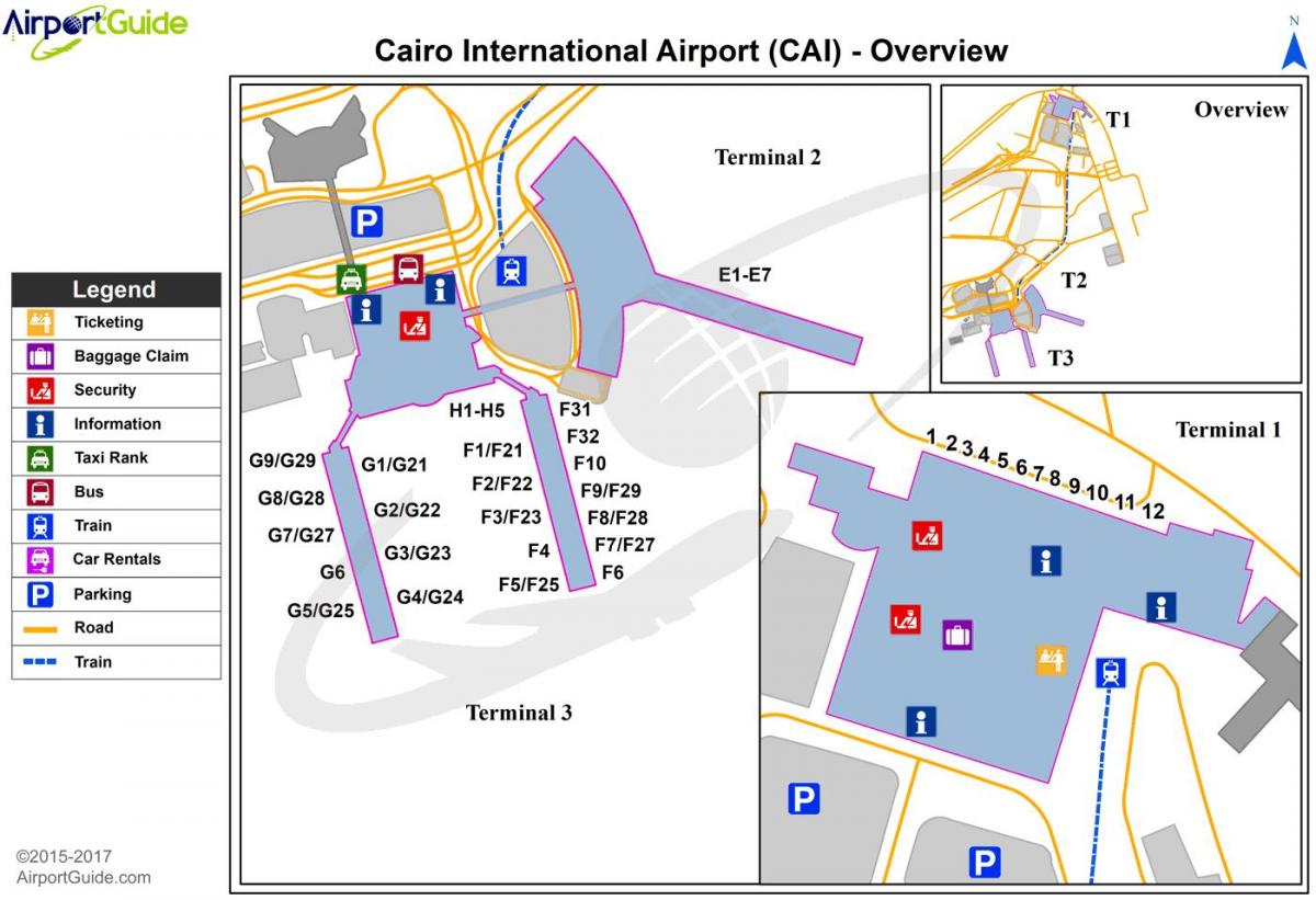 міжнародны аэрапорт Каіра карце